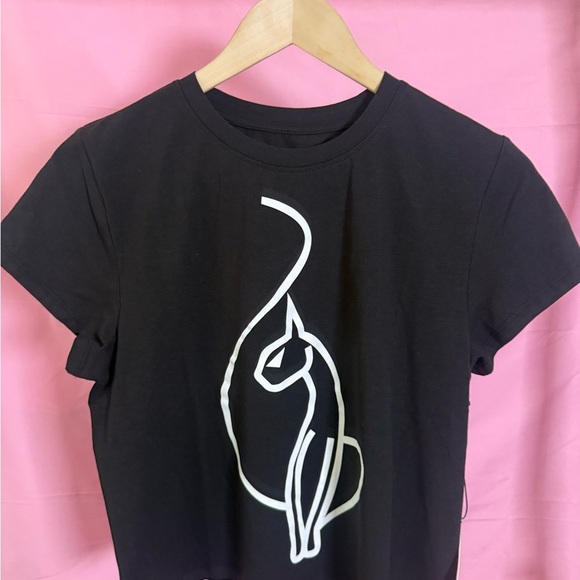 Baby Phat Tops - Baby Phat Black T-Shirt with Cat Logo, Size XL